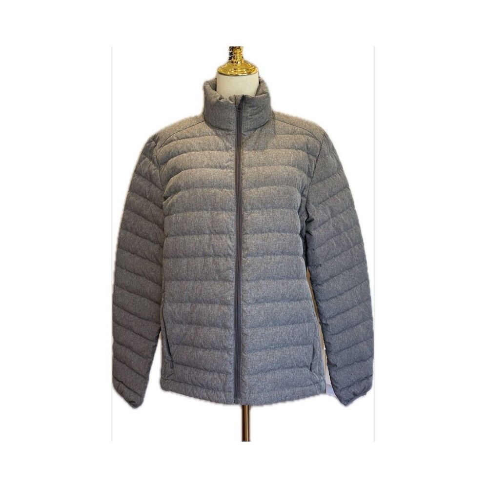Esprit NWOT Down Insulation Gray Quilted High Neck Full Zip Puffer Jacket  M